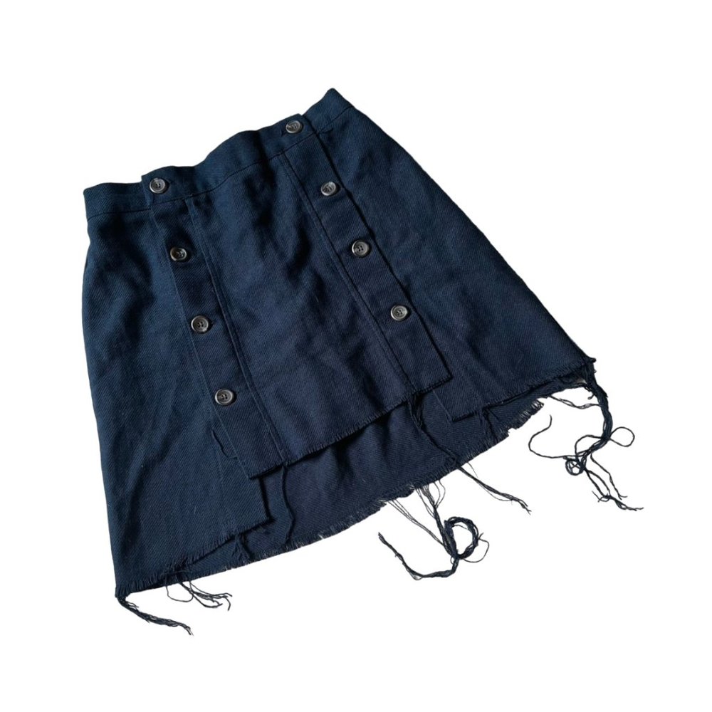 Frayed Edges Mini High low Skirt S